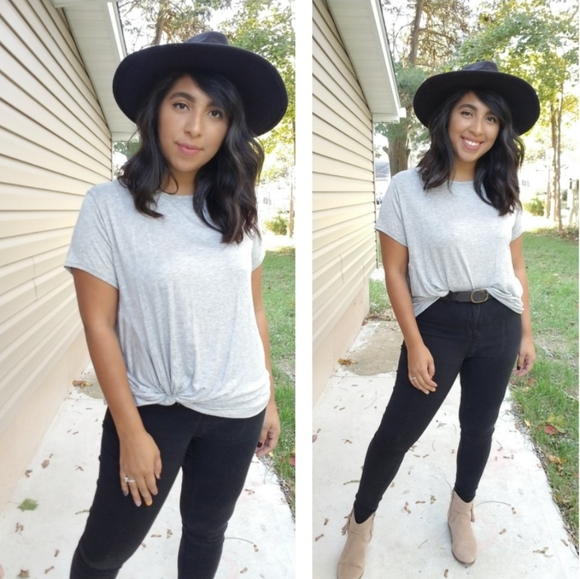 FORGET ME KNOT GRAY TEE SHIRT TOP - Picture 6 of 15